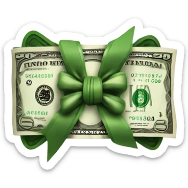 Money with bow sticker