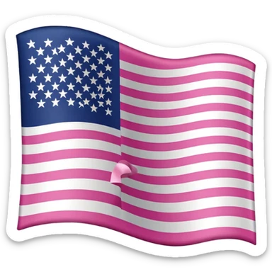 pink american flag without flagpole sticker