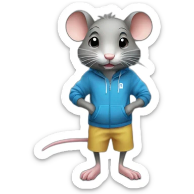 Un rat habillé en nike qui fume une cigarette sticker