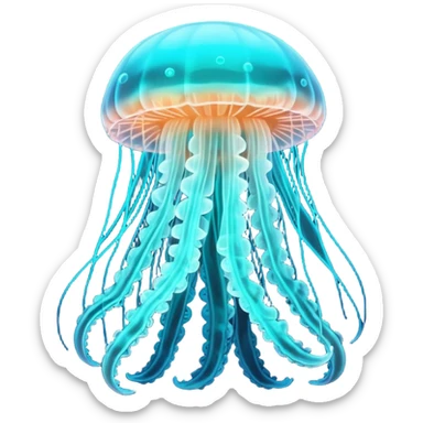 extraterrestrial futuristic otherworldly cyan bioluminescent neon-glowing aesthetic scenery jellyfish mushroom sticker