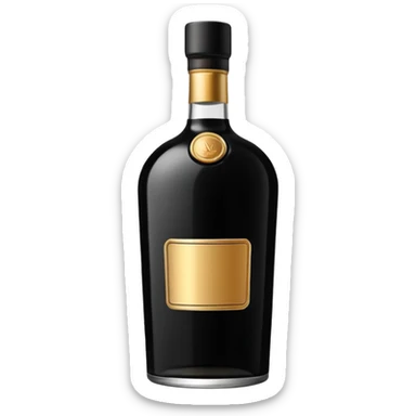 an elegant black alcohol bottle sticker