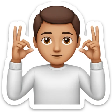 triángulo con las manos, juntando las yemas de los dedos pulgares y los índices mientras mantiene las palmas abiertas hacia el frente.  sticker