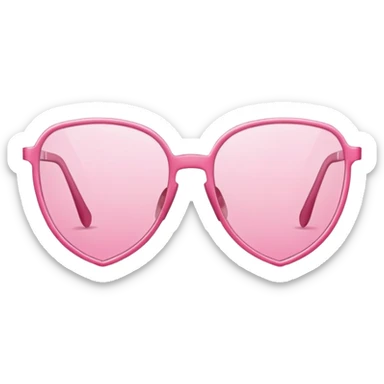 pure minimalism pink shield glasses, essential form only, frameless sticker