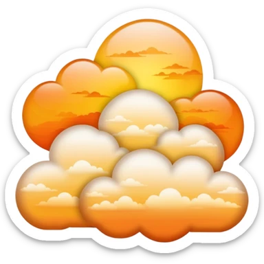 A golden sunset cloud with warm gradient tones. sticker