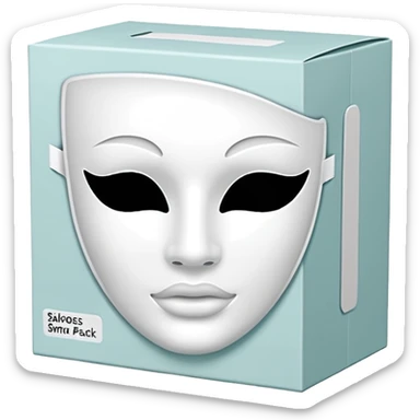 a beauty product box of skincare white mask pack sticker