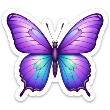 Purple butterfly with sharp ends on their wings sticker
