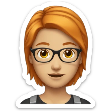 Girl-with-short-ginger-hair-with-glasses sticker