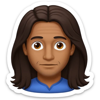 Antonio Te Maioha with dark brown long hair sticker