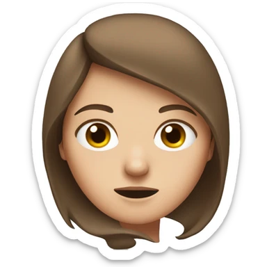 Brown haired white girl mad with steam coming out of her ears  sticker