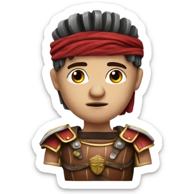 sad photorealistic Roman legionary sticker