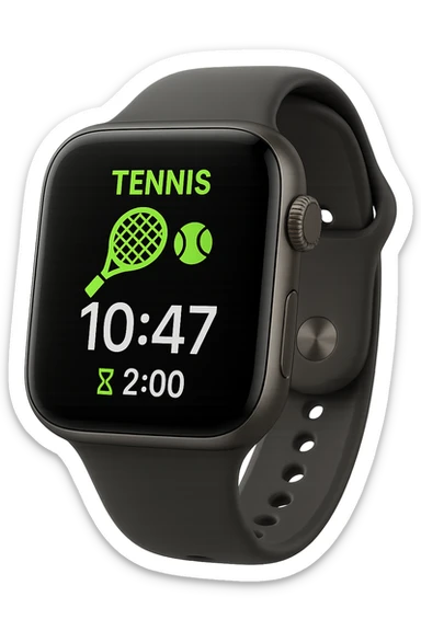 smartwatch con modalità attiva di tennis che segna 2 ore di tennis, REALISTICA 4K sticker
