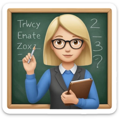 teacher at chalkboard sticker