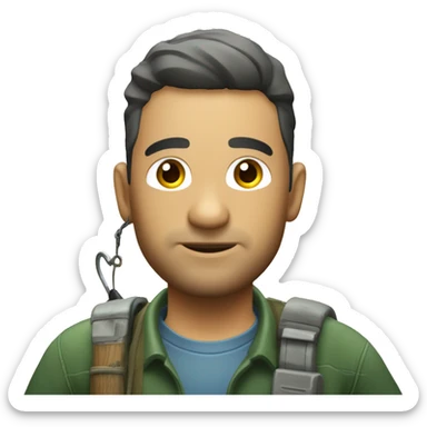 motero jugador de videojuegos y pescador de carpfishing sticker