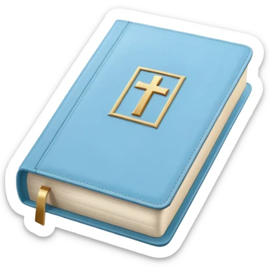 a pastel baby blue bible sticker