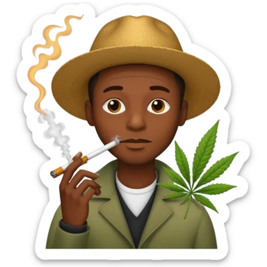Black man smoking weed sticker