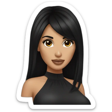 Dark haired Kim kardashian sticker
