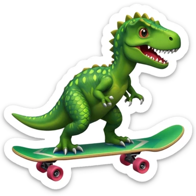 Dinosaur on a skateboard sticker