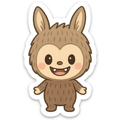 Labubu smiling sticker