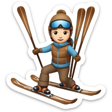 Un écureuil sur des skis sticker