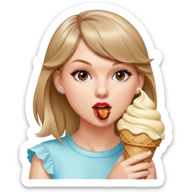 Taylor Swift eating an ice cream cone sticker