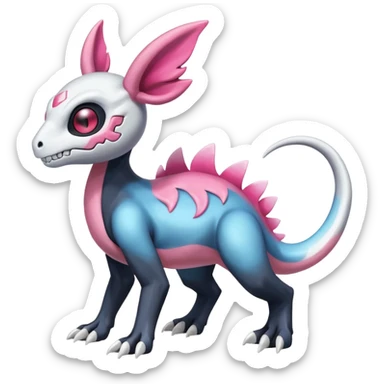 Shiny Duskull-Cubone-Salandit-Sylveon-Fakémon-hybrid-creature (full body)  sticker