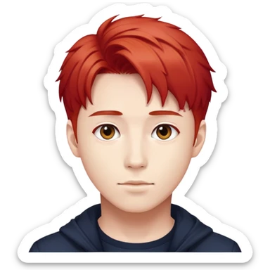 Kpop idol with red hair male sticker