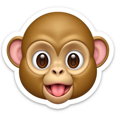 monkey sticking out tongue sticker