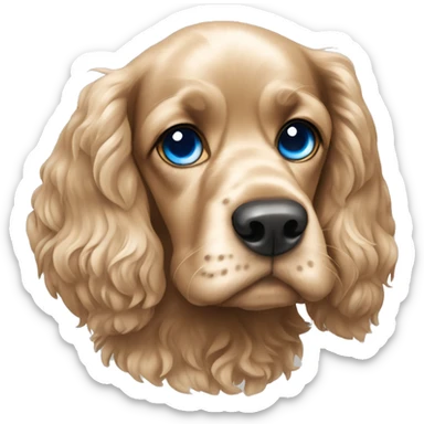 Cocker spaniel with blue eye sticker