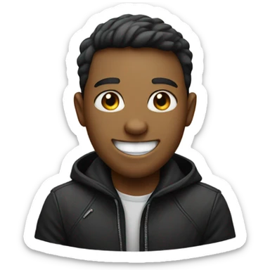 black jacket indoor portrait with gap in teeth sticker