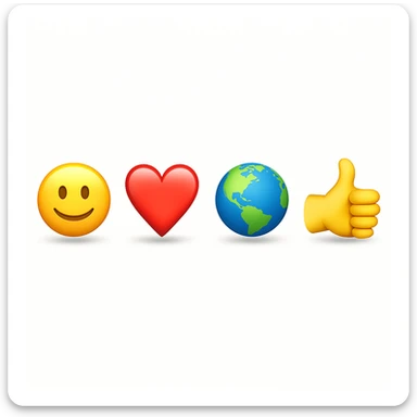 make four emojis on white background with good amount of shadow  sticker