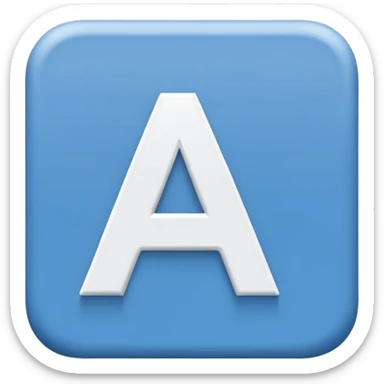 A flat vector emoji icon representing translation between Arabic and Spanish. Two overlapping squares: the front square is blue with a white letter 'A', the back square is light gray with the white Arabic letter 'ع' (Ain). Minimalist design, rounded corners, high quality, white background. sticker