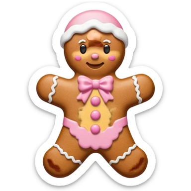 christmas gingerbread pastel pink and red sticker