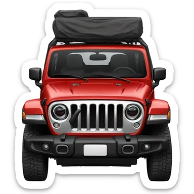 Red Jeep Gladiator doors off sticker