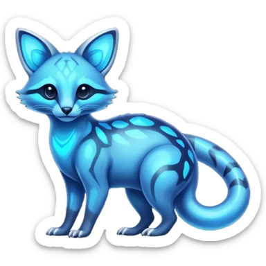 Exotic futuristic nebulae black blue dark galagctical bioluminescent translucent transparent lush warm-colored neon-glowing iridescent Fakémon-Fionbri-Vernid-Genet-creature sticker