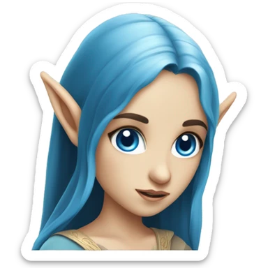 Lord of the rings beautiful elf girl with black hair and blue eyes sticker