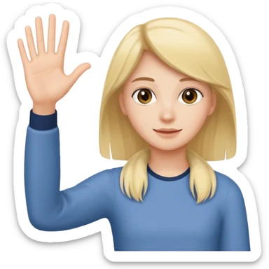 a teenager waving goodbye to two adults in the background, warm and positive expressions, symbolizing autonomy and independence sticker