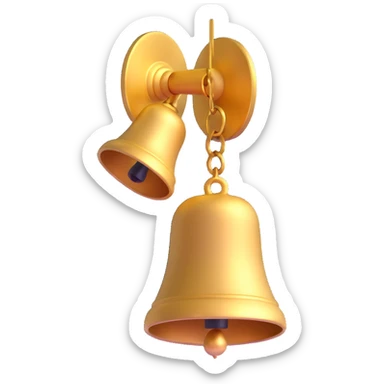 3d golden ringing bell sticker