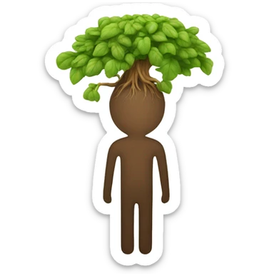 person following a root sticker