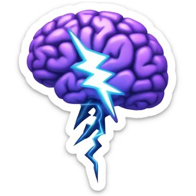 brain with a lightning sticker