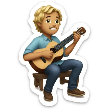 Ruel the singer playing the ukulele sticker