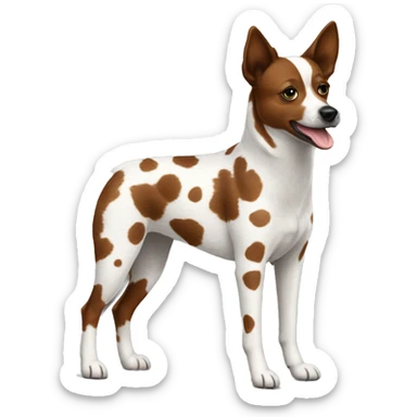 Red and white spotted heeler full body sticker