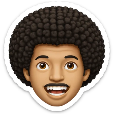 Black seventeen man  with a afro haircut and grillz in his teeths sticker