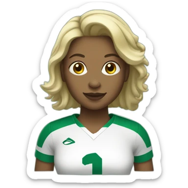 Footballeuse habillée en vert sticker