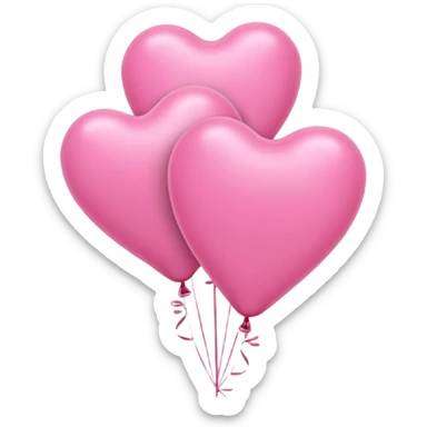 pink heart balloons sticker