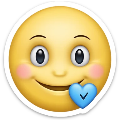 Smiley face with blue heart eyes and the word 'approved' written below it in blue text sticker