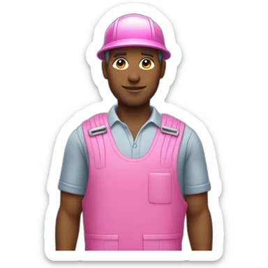 janitor in pink clothes sticker