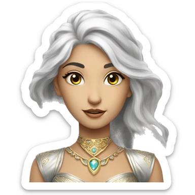 A Veela is a mesmerizing creature with silvery-gold hair, radiant skin, and entrancing eyes. They exude an aura of allure and enchantment, capable of captivating those around them with their graceful presence and melodic voices. sticker
