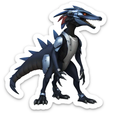 Full body Edgy Futuristic Mechanical Sergal-raptor-nargacuga-vernid sticker