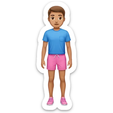 Blue Shirt with pink Shorts  sticker