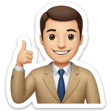 boss on a phone call, giving a thumbs up sticker